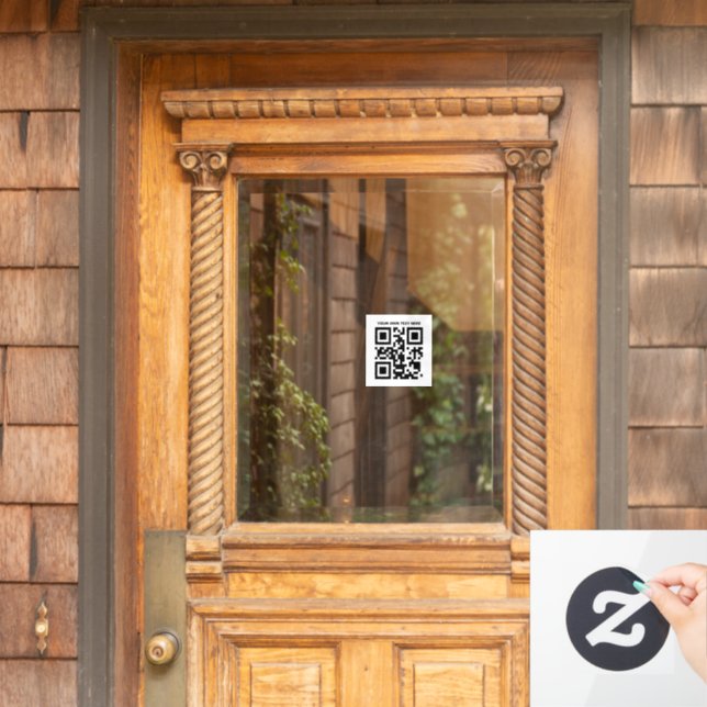 Vinilos Para Cristales código QR negro personalizado (Puerta de casa)