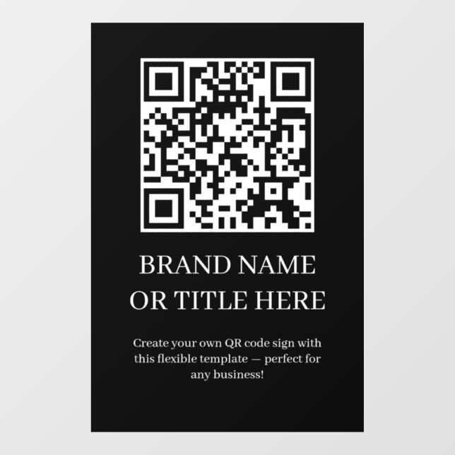 Vinilos Para Cristales Código QR negro personalizado | Negocio minimalist (Hoja)