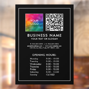 Vinilos Para Cristales Código QR personalizado logotipo empresarial horar