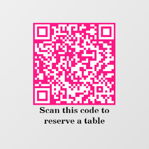 Vinilos Para Cristales Código QR rosa caliente Reserva de tabla