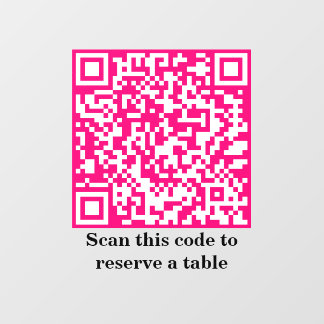 Vinilos Para Cristales Código QR rosa caliente | Reserva de tabla |