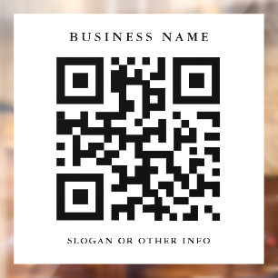 Vinilos Para Cristales Código QR Simple White Square Business