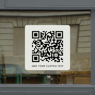 Vinilos Para Cristales Código QR Texto personalizado gris minimalista m