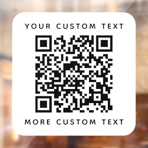 Vinilos Para Cristales Código QR y texto personalizado plantilla superior