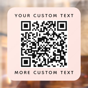 Vinilos Para Cristales Código QR y texto personalizado rosa superior e i