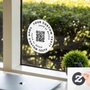 Vinilos Para Cristales Código QR y texto sobre Circle Simple Business Com