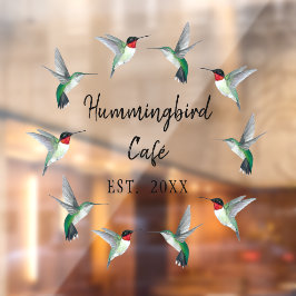 Vinilos Para Cristales Cojín de la ventana de la guirnalda con Hummingbir