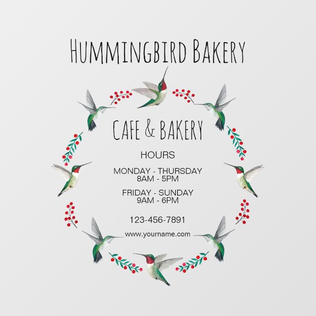 Vinilos Para Cristales Colibrí de negocios Corona (Hoja)