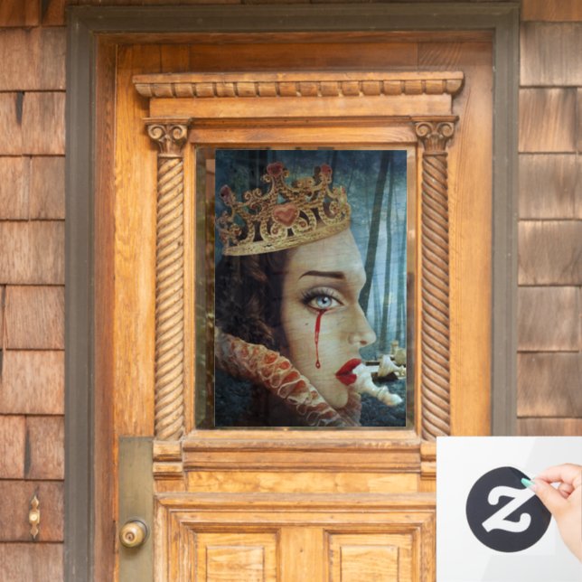 Vinilos Para Cristales Collage Gótico Surreal Único Reina triste de los c (Puerta de casa)