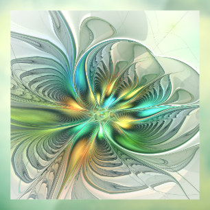 Vinilos Para Cristales Colorida Fantasía Moderna Abstracto Flor Fractal