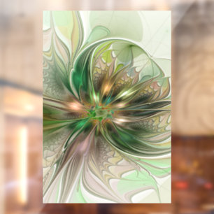 Vinilos Para Cristales Colorida Fantasía Moderna Resumen Flor Fractal