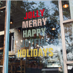 Vinilos Para Cristales Coloridas vacaciones alegres de jolly merry<br><div class="desc">Coloridas vacaciones alegres de jolly merry</div>