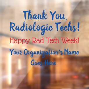 Vinilos Para Cristales Colorido Gracias Rad Tech Week Cling