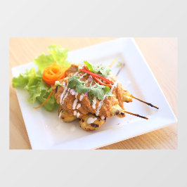 Vinilos Para Cristales Comida Tailandesa Brocheta de Pollo Satay Restaura