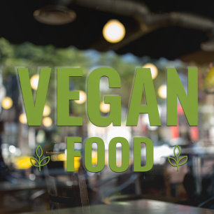 Vinilos Para Cristales Comida vegana verde moderna adhesivo para ventana