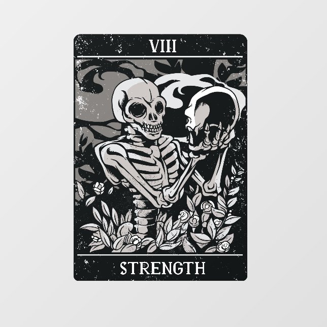Vinilos Para Cristales Concentración de Tarot Skeleton (Hoja)