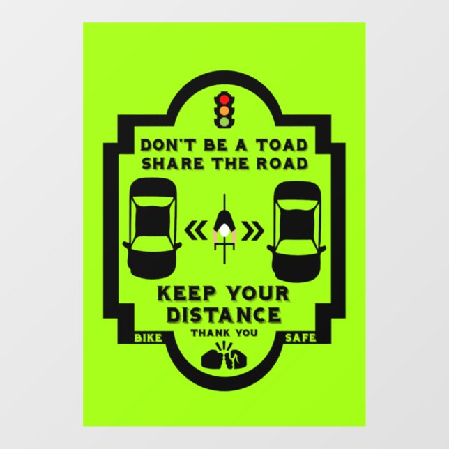 Vinilos Para Cristales Concienciación sobre la seguridad vial en las bici (Hoja)