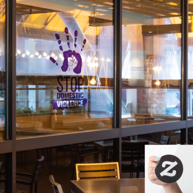 Vinilos Para Cristales Concienciación sobre la violencia doméstica (ventana del restaurante)