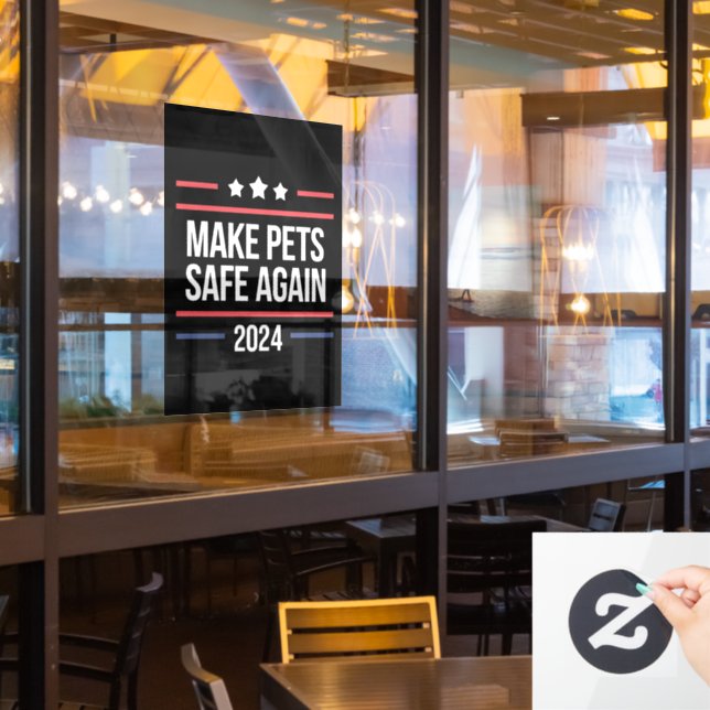 Vinilos Para Cristales Concienciar a los Mascotas sobre la seguridad de l (ventana del restaurante)