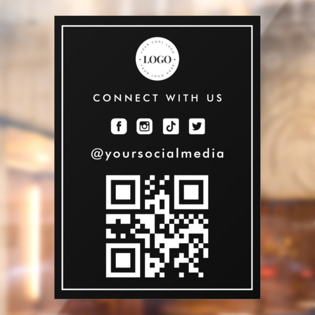 Vinilos Para Cristales Conectar en redes sociales Código QR Agregar Logo  (Hoja 2)