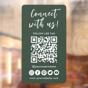 Vinilos Para Cristales Conectarse Con El Logotipo De Código QR De Medios