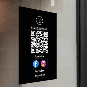 Vinilos Para Cristales Conéctese con nosotros Logo de Negocio Negro
