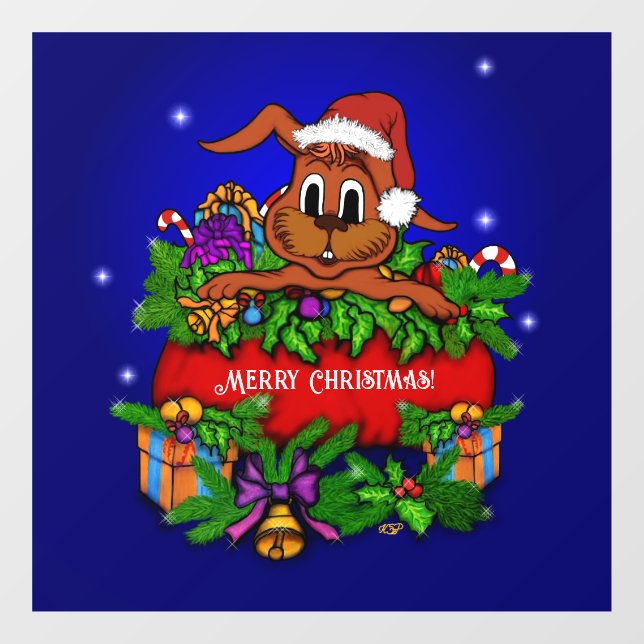 Vinilos Para Cristales Conejo de navidades (Hoja)