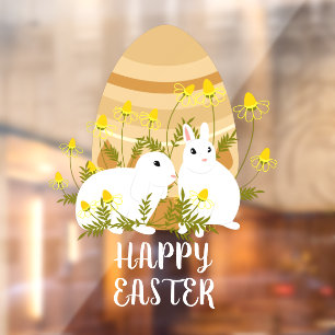 Vinilos Para Cristales Conejos Felices de Pascua Negocio de Huevos de Pas