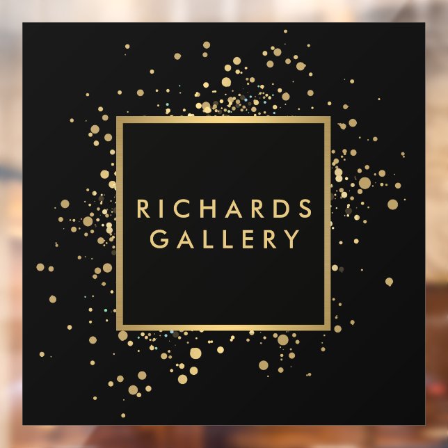 Vinilos Para Cristales Confeti Falso Dorado Disperso Negro (Hoja 2)