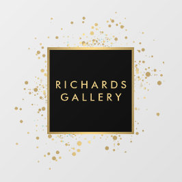 Vinilos Para Cristales Confeti Falso Dorado Disperso Negro/Transparente