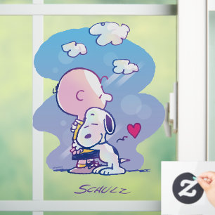 Vinilos Para Cristales Confort y seguridad   Charlie y Snoopy Hug