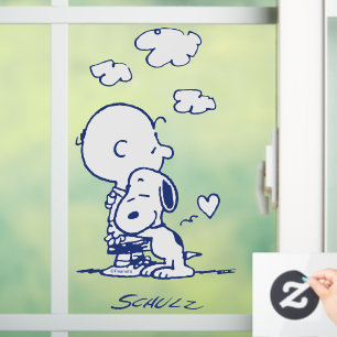 Vinilos Para Cristales Confort y seguridad Charlie y Snoopy Hug