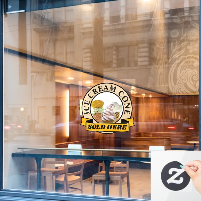 VINILOS PARA CRISTALES CONO DE HELADO (Ventana de cafetería)