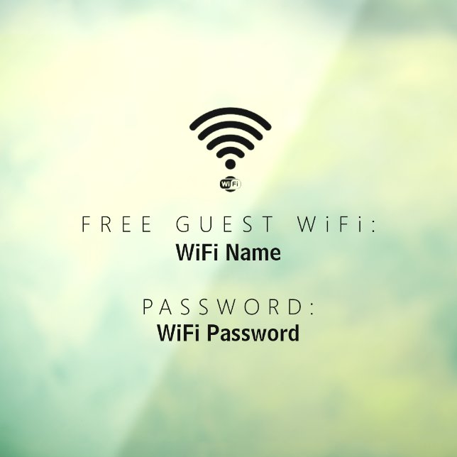 Vinilos Para Cristales Contraseña de red del cliente Wifi invitado (Hoja 3)