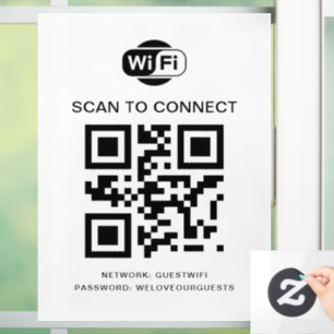Vinilos Para Cristales Contraseña Wifi   Código QR Escanear para Conectar