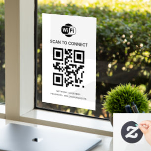 Vinilos Para Cristales Contraseña Wifi   Código QR Escanear para Conectar