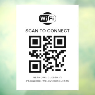 Vinilos Para Cristales Contraseña Wifi Código QR Escanear para Conectar