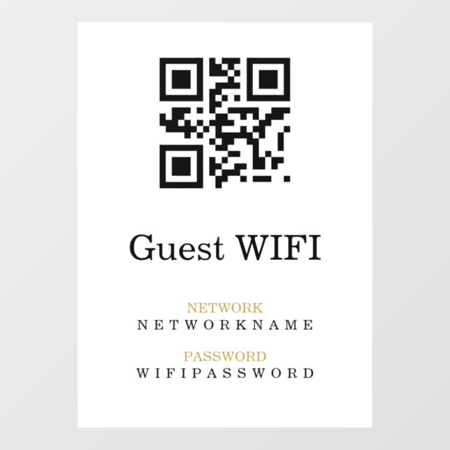 Vinilos Para Cristales Contraseña Wifi | Código QR Escanear para Conectar (Hoja)