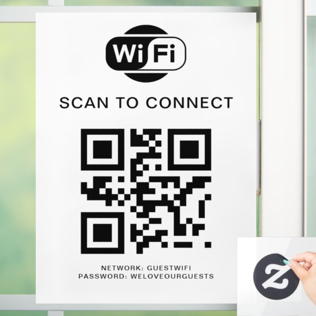 Vinilos Para Cristales Contraseña Wifi | Código QR Escanear para Conectar (Hogar)