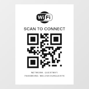 Vinilos Para Cristales Contraseña Wifi Código QR Escanear para Conectar
