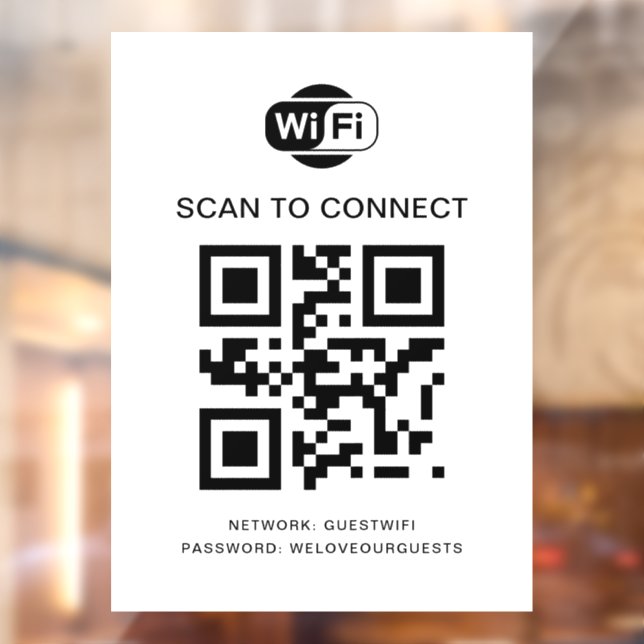 Vinilos Para Cristales Contraseña Wifi | Código QR Escanear para Conectar (Hoja 2)