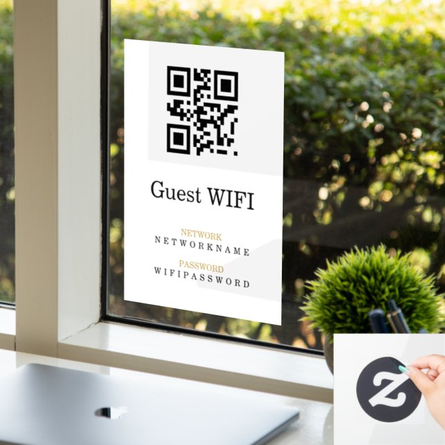 Vinilos Para Cristales Contraseña Wifi | Código QR Escanear para Conectar (Oficina)