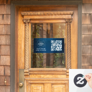 Vinilos Para Cristales Control de Acceso   Código QR Entrada con Logotipo