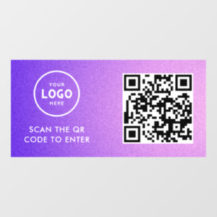 Vinilos Para Cristales Control de Acceso Código QR Entrada Logo Empresa