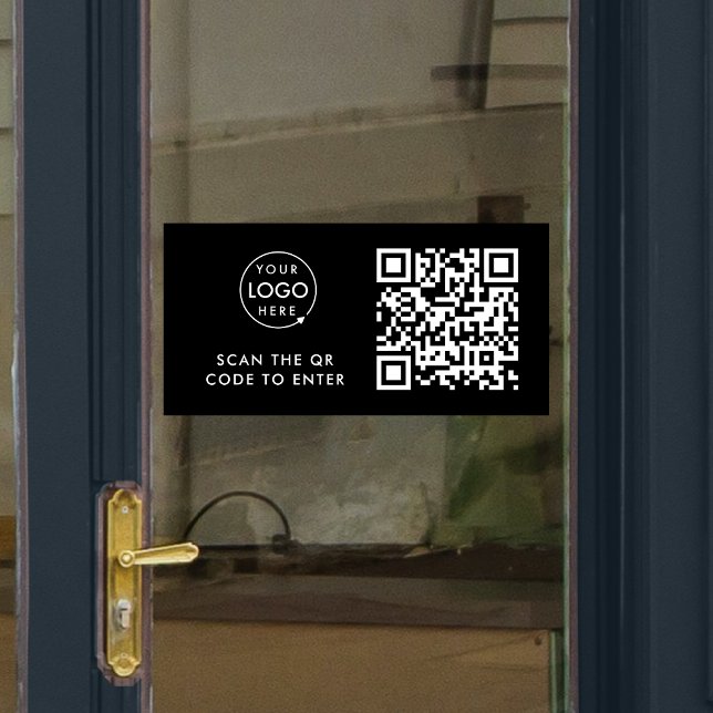 Vinilos Para Cristales Control de Acceso | Código QR Logo Empresarial Neg (Subido por el creador)