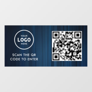 Vinilos Para Cristales Control de Acceso Código QR Logotipo de Empresa