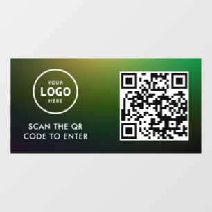 Vinilos Para Cristales Control de Acceso Código QR Logotipo de Empresa