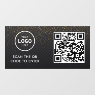 Vinilos Para Cristales Control de Acceso Código QR Logotipo de Empresa