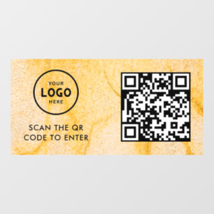 Vinilos Para Cristales Control de Acceso Código QR Logotipo de Empresa