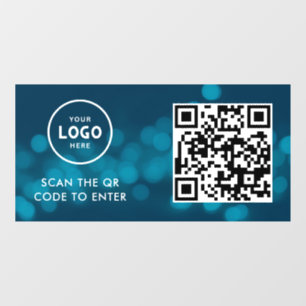Vinilos Para Cristales Control de Acceso Código QR Logotipo de Empresa